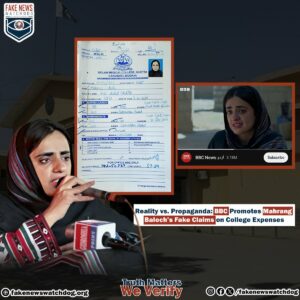 Read more about the article Reality vs Propaganda: BBC Promotes Mahrang Baloch’s Fake Claims on College Expenses